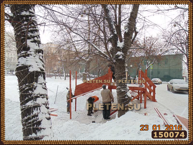 установка бортов к скату горки