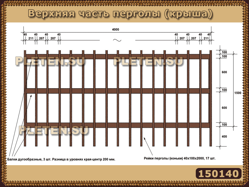 крыша дугообразная для перголы