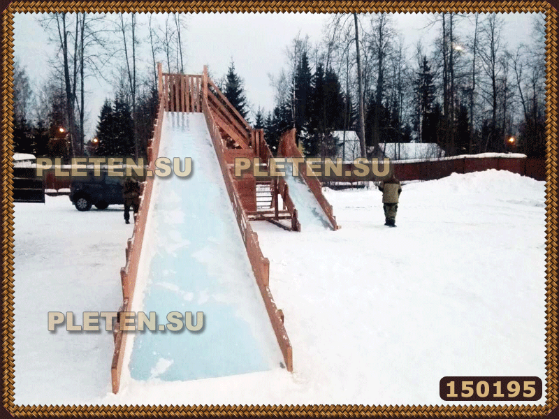 Новая модель горки. Изделие арт. 150195. Добавлено складское помещение и скаты обшиты листовым металлом. Горка установлена 14 декабря 2016 года. новая модель горки
